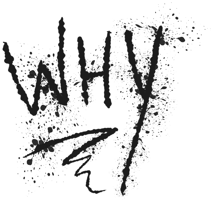 Why? written in splattered ink